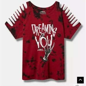 Torrid Nightmare On Elm Street Cotton Slash Sleeve Raglan Shirt Size 4